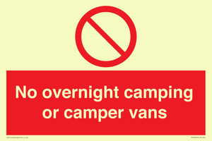 No overnight camping or camper vans